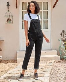 img 1 attached to Women'S GRAPENT Denim Jumpsuit - Loose Fit Stretch Overalls