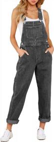 img 4 attached to Women'S GRAPENT Denim Jumpsuit - Loose Fit Stretch Overalls