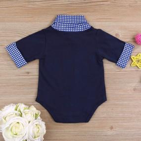 img 2 attached to Adorable Baby Boy'S First Birthday Plaid Romper Jumpsuit For Cake Smash Photoshoot