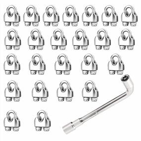 img 4 attached to TooTaci Rope Clamps,24Pcs 1/4 Stainless Steel Cable Clamps With Spanner,M6 Wire Rope Clips With Anti-Loosening Lock Nuts,Heavy Duty U Bolt Wire Rope Clamp Fastener For 6Mm Cable Wire Rope Secure