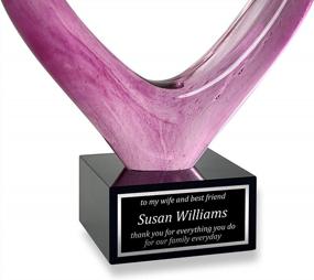 img 3 attached to Award For Wife - Heart Shaped Art Glass - Customized Trophy For Wife Or Girlfriend - Anniversary