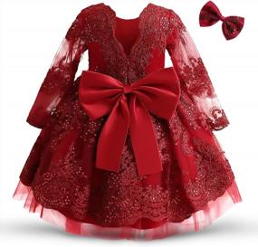 img 4 attached to Beautiful Tulle Flower Princess Wedding Dress For Toddler & Baby Girl - NNJXD