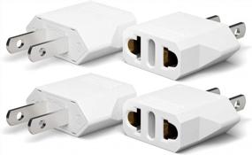 img 4 attached to 4-Pack Unidapt US Plug Adapters - Convert EU, Europe, Japan, And Canada To American Power Outlets - Travel Plug Adapter For USA - Wall Plugs For Improved Accessibility And Convenience