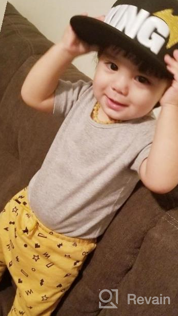 img 1 attached to 👑 Agibaby Kids Snapback Baseball Cap with Flat Brim Bill - Embroidered King Design Sun Hat for Toddlers review by Dee Holt