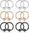 18g 20g 22g surgical steel nose rings hoops studs diamond nostril piercing jewelry for women men silver black gold rose gold logo