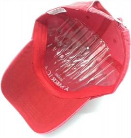 img 1 attached to Винтажная потертая кепка Dad Hat с вышивкой «Сделаем Америку снова великой» для женщин от Waldeal в красном цвете