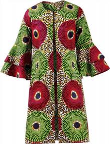 img 4 attached to Women's African Print Dashiki Traditional Top Dress Jacket by SHENBOLEN