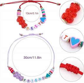 img 3 attached to 12 шт. браслеты из бисера для девочек-малышей Радужный детский милый комплект украшений для дружбы - Lorfancy