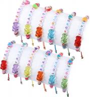 12 pcs toddler girls beaded bracelets rainbow baby cute friendship jewelry set - lorfancy logo