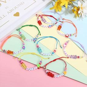 img 2 attached to 12 Pcs Toddler Girls Beaded Bracelets Rainbow Baby Cute Friendship Jewelry Set - Lorfancy