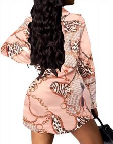 img 3 attached to Женская сексуальная блузка с цветочным принтом - футболка с длинным рукавом на пуговицах, платье со свободными топами с V-образным вырезом от SeNight