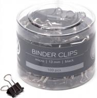 u brands micro binder clips, ширина 1/2 дюйма, вместимость 1/5 дюйма для бумаги, упаковка из 100 штук из черной и серебристой стали — модель 650u08-24 логотип