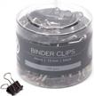 u brands micro binder clips, 1/2-inch width, 1/5-inch holding capacity for papers, 100-count pack in black and silver steel - model 650u08-24 logo