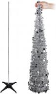 create a stunning coastal christmas with aytai's 5ft collapsible silver tinsel tree logo