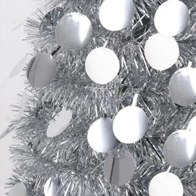 img 3 attached to Create A Stunning Coastal Christmas With Aytai'S 5Ft Collapsible Silver Tinsel Tree