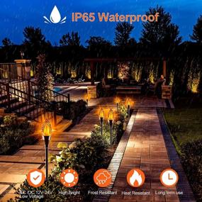 img 2 attached to 8-Pack Waterproof Low Voltage LED Torch Lights For Outdoor Landscape Decoration: Ideal For Garden And Pathways