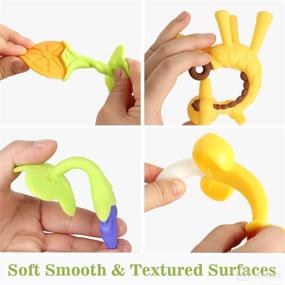 img 2 attached to Chuya Teething Toys (4 Pack) - Baby Teether with Banana Baby Toothbrush Teeth Brushing, BPA-Free Silicone Teething Toy Set for Infants and Toddlers, Teething Stick for Babies 0-6 Months