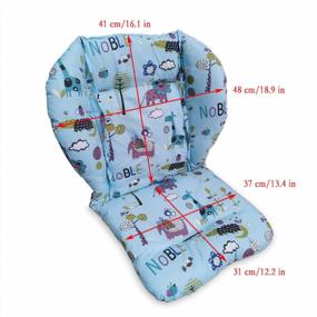 img 1 attached to Comfortable And Safe Mealtime With Twoworld Baby High Chair Seat Cushion And Harness Cover In Blue Animal Print