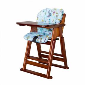 img 3 attached to Comfortable And Safe Mealtime With Twoworld Baby High Chair Seat Cushion And Harness Cover In Blue Animal Print