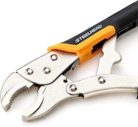 img 1 attached to 🔒 STEELHEAD Locking Pliers Set - 3-Piece, 10-inch Curved Jaw, 7-Inch Curved Jaw, 6-1/2” Long Nose Straight Jaw, Integrated Wire Cutter, USA-Based Support