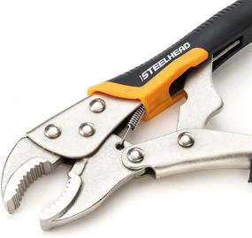 img 2 attached to 🔒 STEELHEAD Locking Pliers Set - 3-Piece, 10-inch Curved Jaw, 7-Inch Curved Jaw, 6-1/2” Long Nose Straight Jaw, Integrated Wire Cutter, USA-Based Support