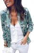 ecowish womens jackets lightweight zip up casual inspired bomber jacket leopard coat stand collar short outwear tops logo