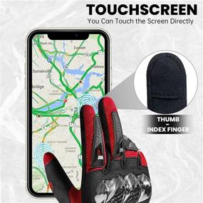 img 1 attached to MADBIKE Motorcycle Gloves For Men Women Touchscreen Motocross Dirt Bike Riding Gloves With Carbon Fiber Protective Hard Knuckles Model MD66(Red