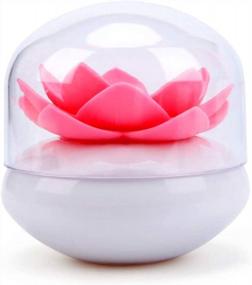 img 4 attached to Розовый держатель для ватных палочек в форме лотоса: органайзер Niviy для ванной комнаты и косметического хранения ватных палочек.