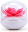 pink lotus-shaped cotton swab holder: niviy q-tips organizer for bathroom decor & cosmetic storage logo