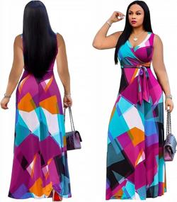 img 3 attached to Stylish And Comfortable Plus Size Maxi Dresses For Women - V Neck And 3/4 Sleeves By Runwind