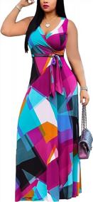 img 4 attached to Stylish And Comfortable Plus Size Maxi Dresses For Women - V Neck And 3/4 Sleeves By Runwind