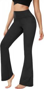 img 4 attached to 👖 Stylish and Comfortable: YOLIX Women's Wide Leg Palazzo Leggings, Black Flare Yoga Pants