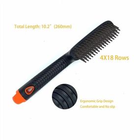 img 2 attached to 6-Pack HOYIN Soft Grip Wire Scratch Brush с ручкой для обуви, 4X18 рядов, 0,012-дюймовая щетина из углеродистой стали