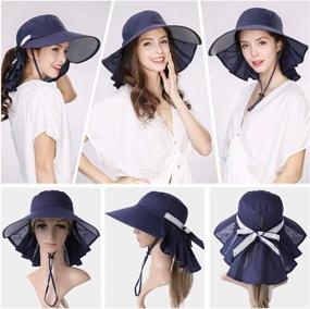 img 3 attached to UPF 50+ Navy Packable Sunhat For Women With Large Head Size 59-61Cm - Perfect For Ponytails, Summer, Safari, Gardening, Beach