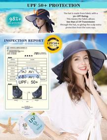 img 2 attached to UPF 50+ Navy Packable Sunhat For Women With Large Head Size 59-61Cm - Perfect For Ponytails, Summer, Safari, Gardening, Beach