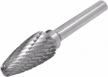 kangteer carbide burr: 12mm diameter tree shape with double-cut tungsten carbide for rotary file cutting burs, 1/4" shank for rotary drills and die grinders logo