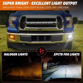 img 3 attached to Ford F150 2015-2020 Bumper Driving Light 4 Inch LED Fog Lights DRL Daytime Running Light Set 1 Pair Black