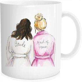 img 4 attached to Gift Your Bestie With This Elegant Maid Of Honor Coffee Mug, Perfect For Bridal Showers And Weddings - 11 OZ Fine Ceramic, From Waldeal