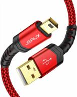 🔌 jsaux мини usb кабель - 2 штуки (3.3 фута + 6.6 фута) нейлоновый кабель зарядки для gopro, контроллера ps3, mp3 плеера, видеорегистратора, цифровой камеры и других устройств - usb 2.0 type a к mini b логотип