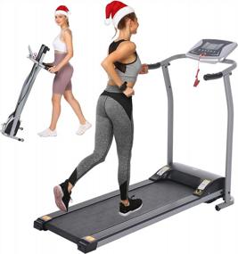 img 4 attached to Electric Folding Treadmill For Home With LCD Monitor,Pulse Grip And Safe Key Fitness Motorized Running Jogging Walking Exercise Machine Space Saving For Home Gym Office Easy Assembly