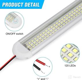 img 2 attached to 🚗 Linkstyle 12V LED Interior Light Bar (4Pack) - 120 LEDs, 1600LM, 8W - Perfect for Car, Truck, Van, RV, Boat, and More!