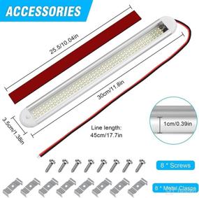 img 1 attached to 🚗 Linkstyle 12V LED Interior Light Bar (4Pack) - 120 LEDs, 1600LM, 8W - Perfect for Car, Truck, Van, RV, Boat, and More!