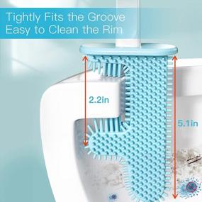 img 3 attached to Flexible White Silicone Toilet Brush With Under-Rim Cleaning Head And Compact Wall Mounted Holder - BOOMJOY Bathroom Cleaning Tool