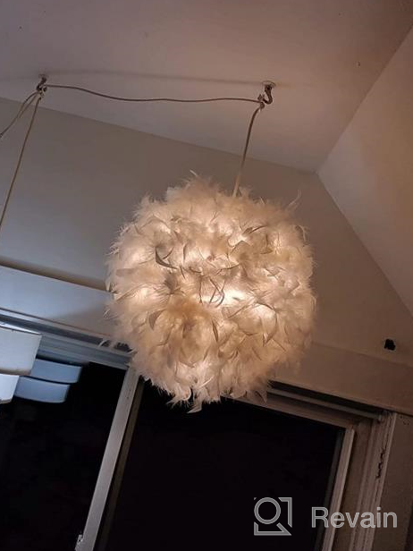 img 1 attached to Grey Feather Lamp Shade - Ideal For Ceiling Pendant, Table Or Floor Lamps In Living Rooms, Bedrooms, Weddings & Parties - Measures 15.7 Inches In Diameter By Waneway review by Brian Graham