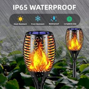 img 1 attached to 4 Pack Solar Torch Lights - Upgraded 96 LED Outdoor Flickering Flame, Auto On/Off Dusk To Dawn For Pathway Patio Driveway | FiveHome