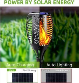 img 3 attached to 4 Pack Solar Torch Lights - Upgraded 96 LED Outdoor Flickering Flame, Auto On/Off Dusk To Dawn For Pathway Patio Driveway | FiveHome