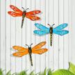 scwhousi metal dragonfly wall decor outdoor garden fence art,hanging decorations for living room, bedroom, 3 pack logo