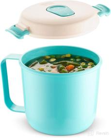 img 3 attached to 🍜 Komax Microwavable Soup Mug 27oz - BPA Free, Steam Hole, Dual Snap Lock Lid