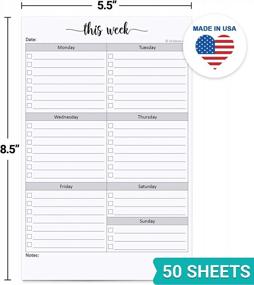 img 3 attached to Efficiently Organize Your Week With 321Done Weekly Checklist Notepad - 50 Tear-Off Sheets Of Planning Pad - Stay On Top Of Your To-Do List - Simple Script Design - Made In USA