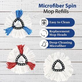img 2 attached to 6 Pack EasyWring Spin Mop Refill - Qulable Mop Replacement Head,Microfiber Spin Mop Refills, Mop Head Replacements Easy Cleaning Floor Spinning Heads Mop, Mop Head Replacement For Floor Cleaning